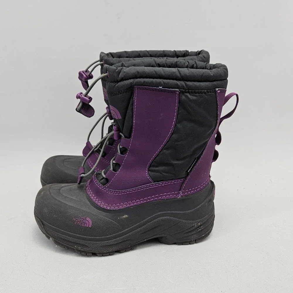 The North Face Girls Alpenglow Purple Winter Snow Boots 3Y No insoles